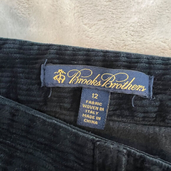 Brooks Brothers Pants Womens 12 Black Corduroy Straight Leg Mid Rise Work Career - Picture 4 of 12
